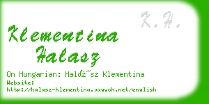 klementina halasz business card